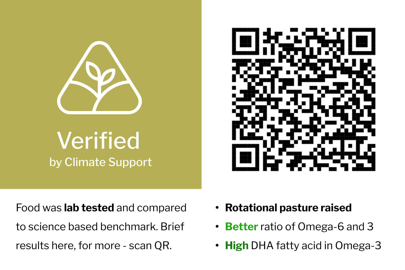 Verified by Climate Support quality mark with a QR code to scan and learn more